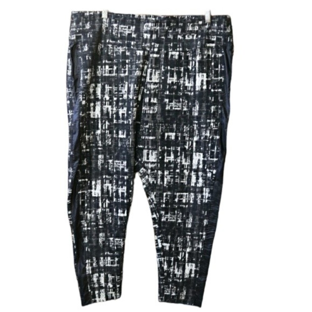 Melissa McCarthy Seven7 Black White Print Skinny Pull-On Pants Plus 2X